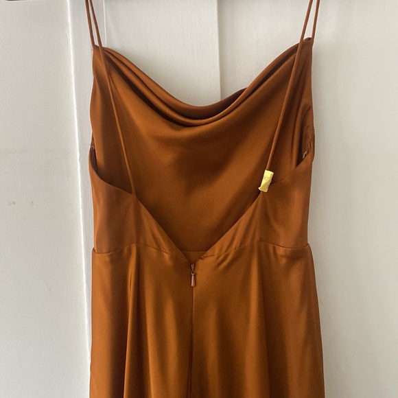 Fame and Partners Strappy Draped Gown Rust Bridesmaid Gown - Picture 10 of 12